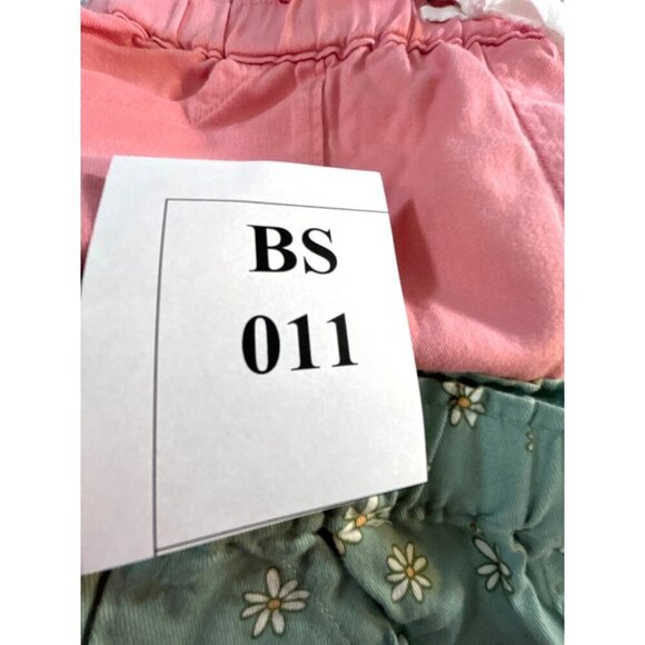 Wonder Nation Girls Shorts Pack of 2 Orange Solid/Green Yellow Floral Size M 7-8 - Picture 9 of 9